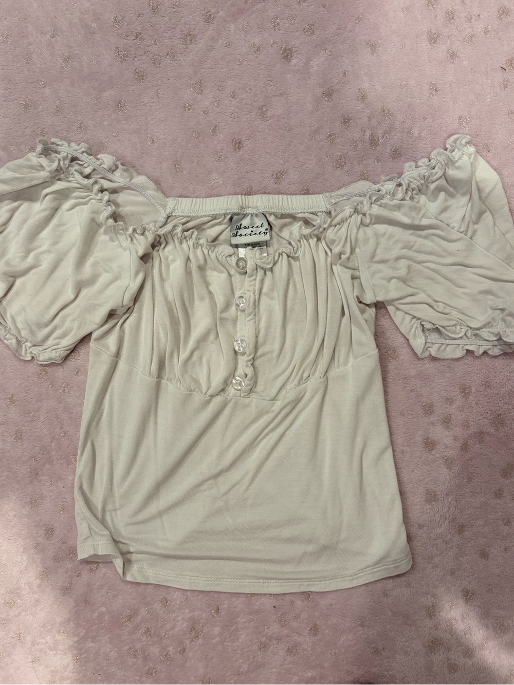 Hot Topic Sweet Society Cream Crop Top